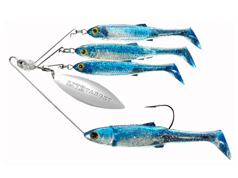 Baitball Spinner Rig – Freshwater, Medium, 1′-15′ Depth, 3-8 oz Weight, Blue-Silver, Per 1