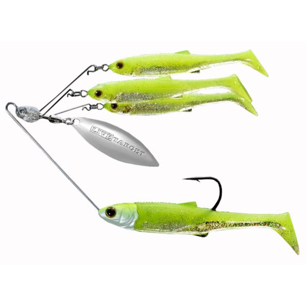 Baitball Spinner Rig – Freshwater, Medium, 1′-15′ Depth, 3-8 oz Weight, Chartreuse-Silver, Per 1