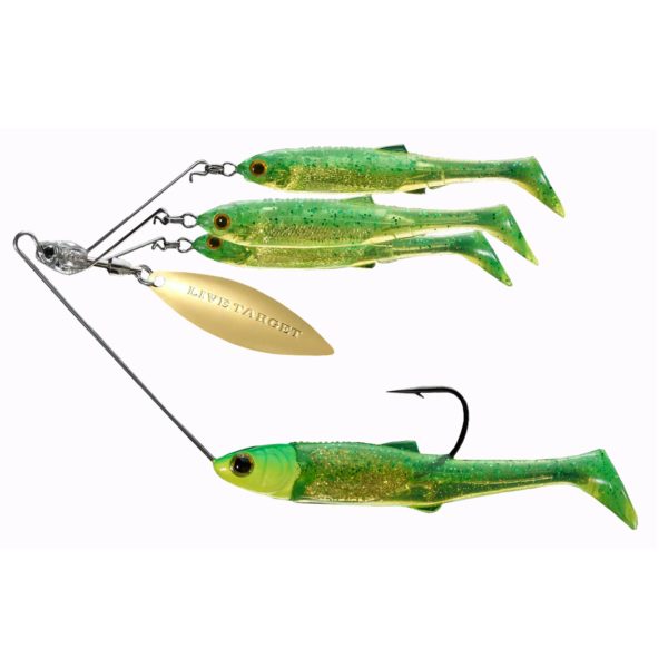 Baitball Spinner Rig – Freshwater, Medium, 1-2 oz Weight, 1′-15′ Depth, Lime Chartreuse Gold, Per 1