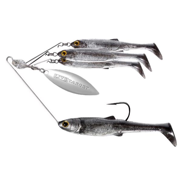 Baitball Spinner Rig – Freshwater, Large, 1′-15′ Depth, 1-2 oz Weight, Smoke Silver, Per 1