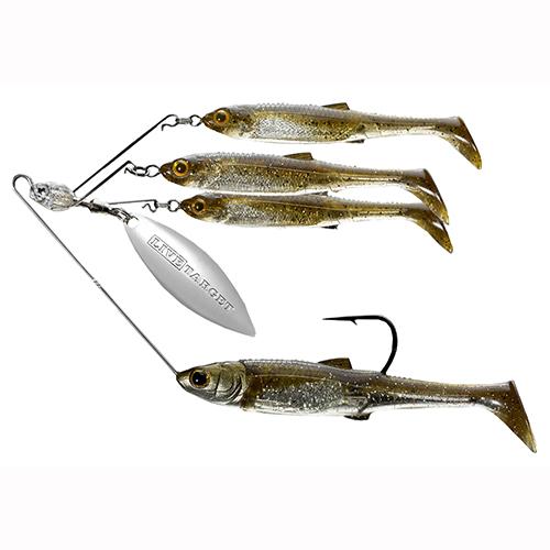 Baitball Spinner Rig – Freshwater, Small, 1′-15′ Depth, 3-8 oz Weight, Green Pumpkin-Silver, Per 1
