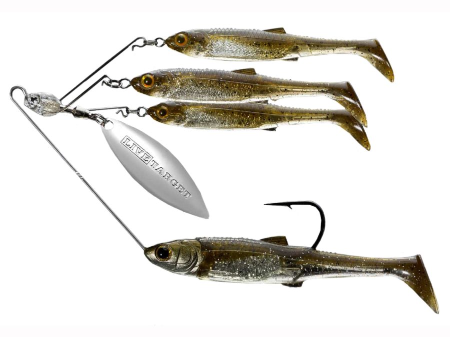 Baitball Spinner Rig – Freshwater, Small, 1-4 oz Weight, 1′-15′ Depth, Green Pumpkin-Silver, Per 1