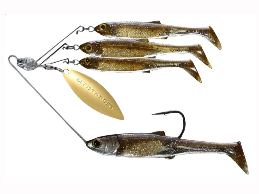Baitball Spinner Rig – Freshwater, Small, 1-4 oz Weight, 1′-15′ Depth, Dark Amber-Gold, Per 1