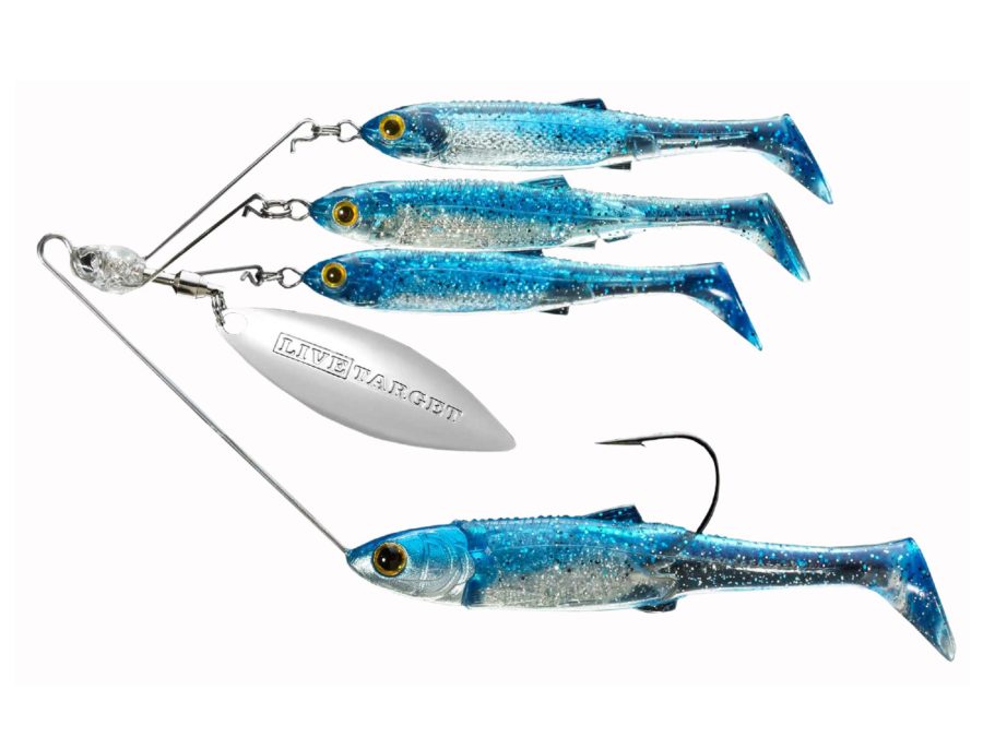 Baitball Spinner Rig – Freshwater, Small, 1-4 oz Weight, 1′-15′ Depth, Blue-Silver, Per 1