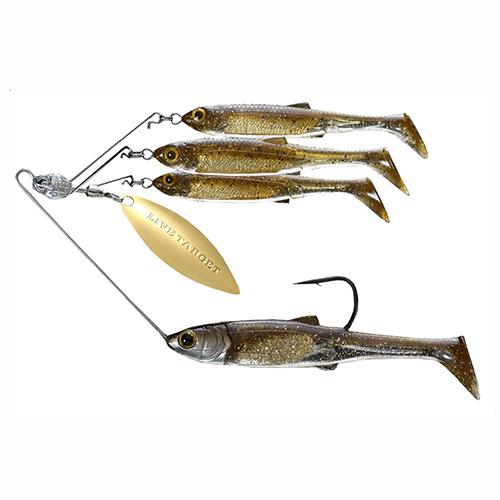 Baitball Spinner Rig – Freshwater, Medium, 1′-15′ Depth, 3-8 oz Weight, Dark Amber Gold, Per 1