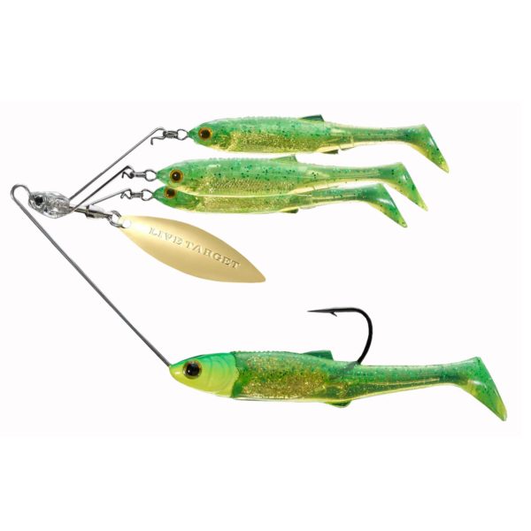 Baitball Spinner Rig – Freshwater, Small, 1′-15′ Depth, 3-8 oz Weight, Lime Chartreuse-Gold, Per 1