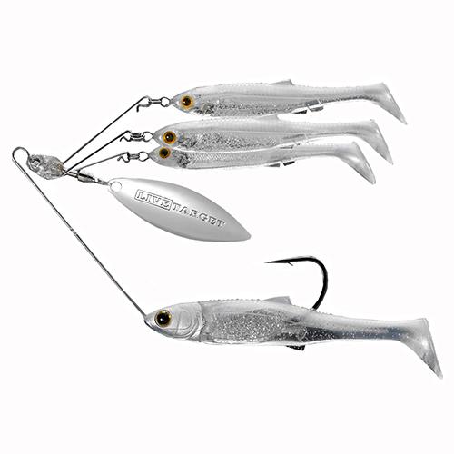 Baitball Spinner Rig – Freshwater, Large, 1-2 oz Weight, 1′-15′ Depth, White-Silver, Per 1