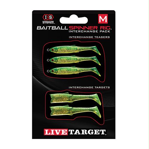 BaitBall Spinner Rig – Medium. 3-8 oz, Color: Pink Lime Chartreuse-Gold, Package of 1