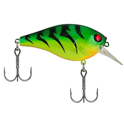 SquareBull Hard Bait Lure – 2 3-4″ Length, 5-8 oz, 2 Hooks, 4′-8′ Depth, Fire Tiger, Per 1