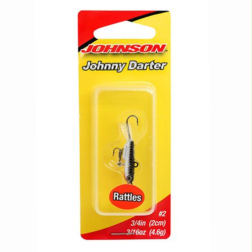 Johnny Darter Hard Bait Lure – 3-4″ Length, 1-8 oz, 2 Number 10 Hooks, Chrome Black, Per 1