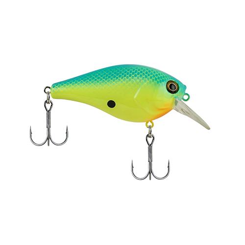 SquareBull Hard Bait Lure – 2″ Length, 1-4 oz, 2′-5′ Depth, 2 Hooks, Blue Chartreuse, Per 1