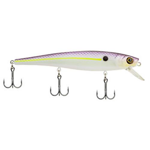 Skinny Cutter 110 Shallow Hard Bait Lure – 4 1-4″ Length, 7-16 oz, 3′-5′ Depth, 3 Hooks, Purple Glimmer, Per 1