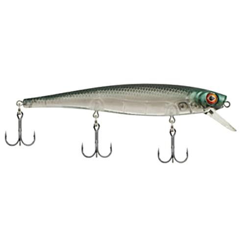 Skinny Cutter 110 Shallow Hard Bait Lure – 4 1-4″ Length, 7-16 oz, 3′-5′ Depth, 3 Hooks, Green Mist, Per 1