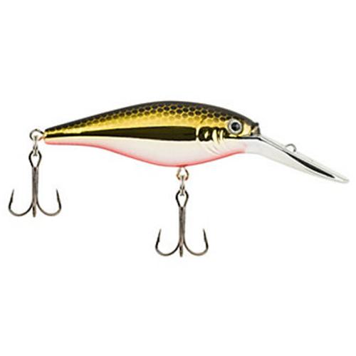 Flicker Shad Hard Bait Lure – 2″ Length, 3-16 oz Weight, 9′-11′ Depth, 2 Hooks, Black Brass, Per 1