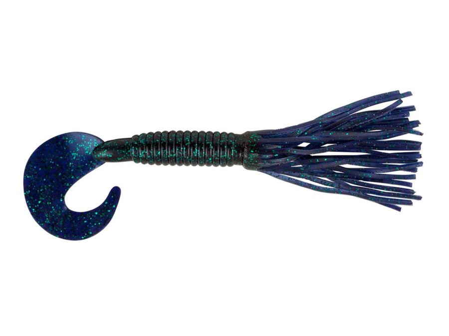 Bearded Single Tail Grub Soft Bait – 3 1-2″ Length, Chartreuse June Bug, Per 6