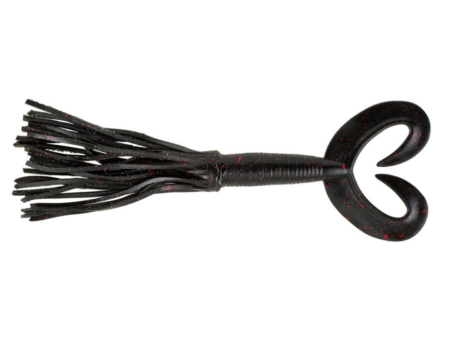 Bearded The Deuce Soft Bait – 4″ Length, Black Red Fleck, Per 6