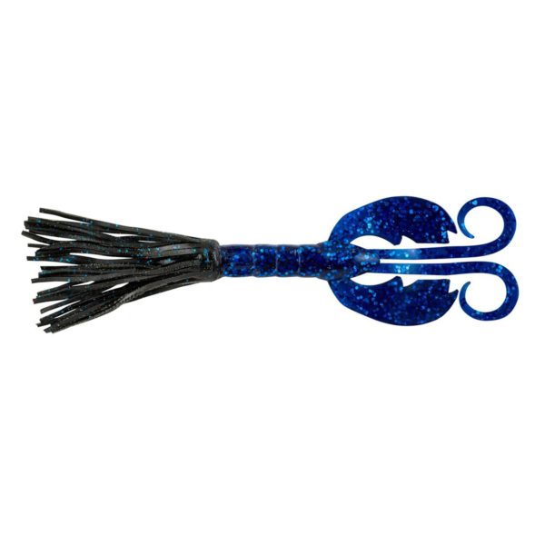 Bearded CrazyLeg Chigger Craw Soft Bait – 4 1-2″ Length, Blue Fleck-Sapphire Blue, Per 5