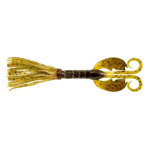 Bearded CrazyLeg Chigger Craw Soft Bait – 4 1-2″ Length, California-Green Pumpkin, Per 5