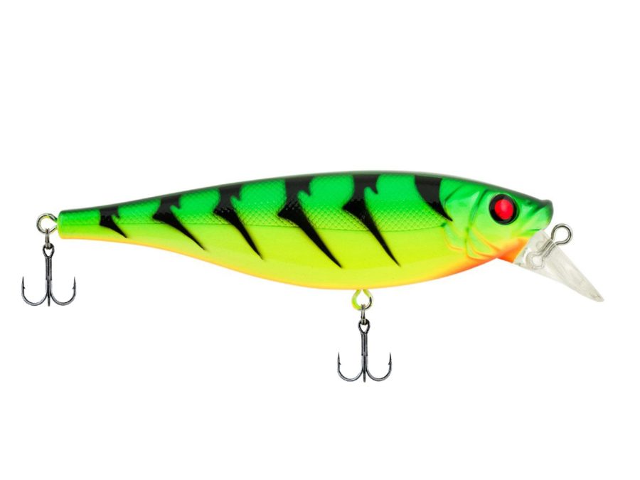 Juke Hard Bait Lure – 4″ Length, 11-16 oz Weight, 3′-5′ Depth, 2 Hooks, Fire Tiger, Per 1