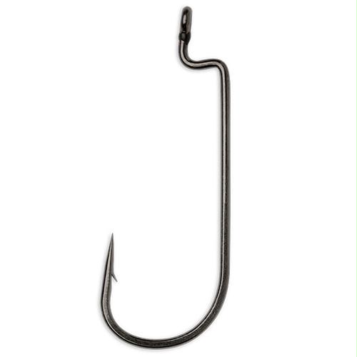 Heavy Duty Worm Hook – #6-0 Hook Size, Black-Nickel, Package of 4