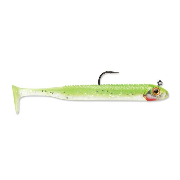 360GT Searchbait Swimmer Lure – 4 1-2″ Length, 1-4 oz, Chartreuse Ice, Package of 1 Rigged and 2 Extra Bodies