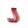 Long Shank Octopus Hook – 1 Hook Size, Red, Package of 9