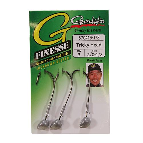 G-Finesse Trickyhead Shakey Head – 3-0 Hook Size, 1-8 oz, NS Black, Package of 3