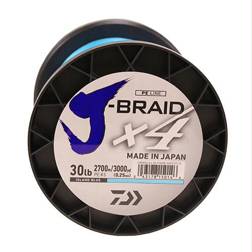 JBraid x4 Braided Line 3000 Yards, 30 lbs Tested, .010″ Diameter, Island Blue