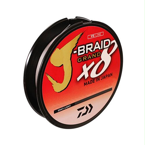 J-Braid x8 Grand Braided Line – 150 Yards, 20 lbs Tested, .009″ Diameter, Light Gray
