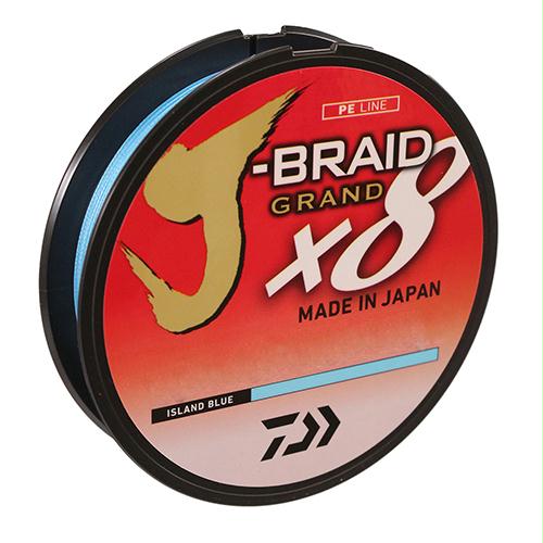 J-Braid x8 Grand Braided Line – 150 Yards, 40 lbs Tested, .013″ Diameter, Island Blue