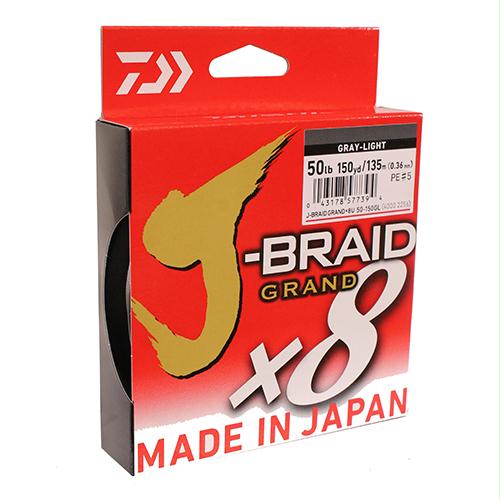 J-Braid x8 Grand Braided Line – 150 Yards, 50 lb Tested, .014″ Diameter ...