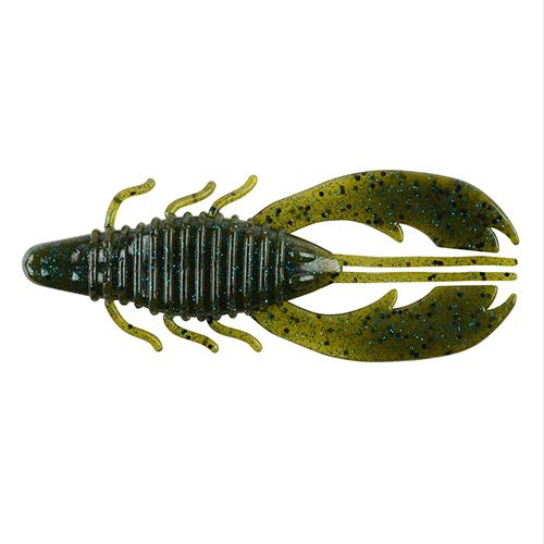 PowerBait Craw Fatty Soft Bait – 4″ Bait Length, Green Pumpkin Blue, Package of 8