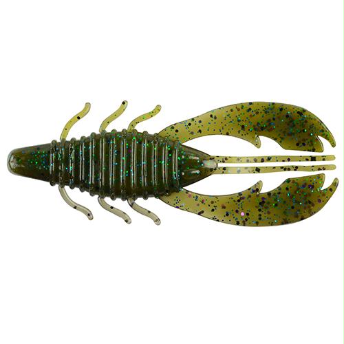 PowerBait Craw Fatty Soft Bait – 3 1-4 Bait Length, Smoky Green Pumpkin, Package of 8