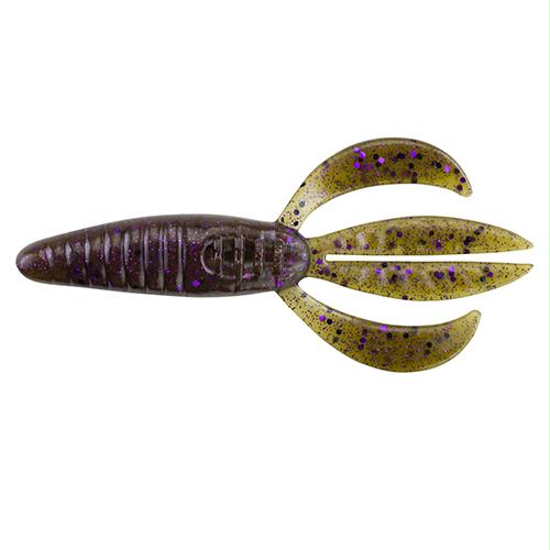 PowerBait Pit Boss Soft Bait – 4″ Bait Length, Green Pumpkin Purple, Package of 8