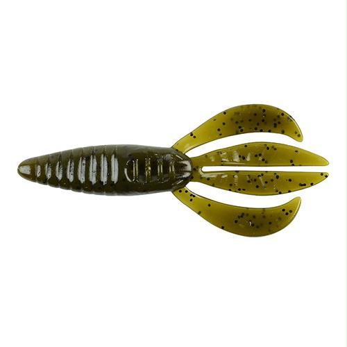 PowerBait Pit Boss Soft Bait – 5″ Bait Length, Green Pumpkin, Package of 5