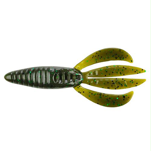 PowerBait Pit Boss Soft Bait – 3″ Bait Length, Green Pumpkin Green, Package of 10