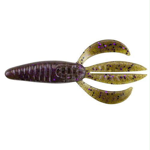 PowerBait Pit Boss Soft Bait – 3″ Bait Length, Green Pumpkin Purple, Package of 10