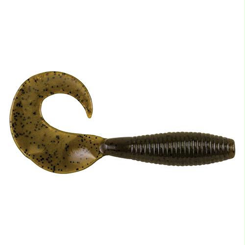 PowerBait Power Grubs Soft Bait – 5″ Bait Length, Green Pumpkin, Package of 10