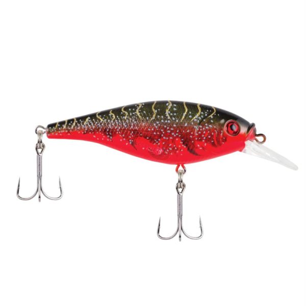 Flicker Shad Shallow Hard Bait – 2″ Bait Length, 1-6 oz, 2′-4′ Depth, Red Tiger, Package of 1