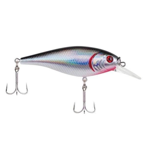 Flicker Shad Shallow Hard Bait – 2 3-4″ Bait Length, 2-7 oz, 3′-6′ Depth, Black Silver, Package of 1