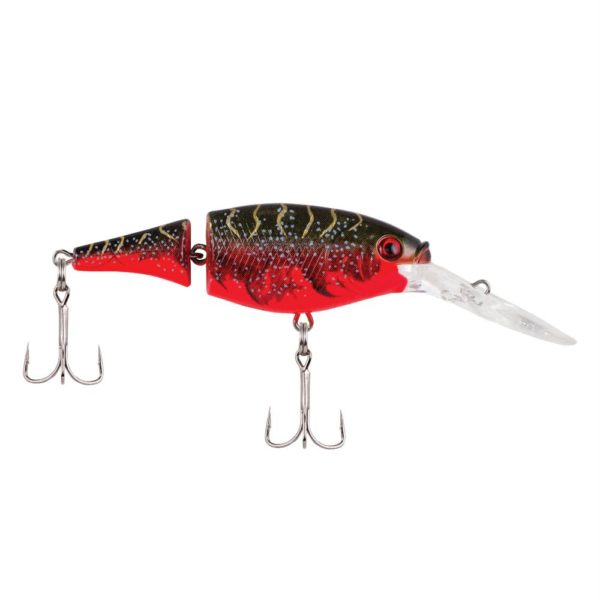 Flicker Shad Jointed Hard Bait – 2 3-4″ Bait Length, 1-3 oz, 7′-9′ Depth, Red Tiger, Package of 1