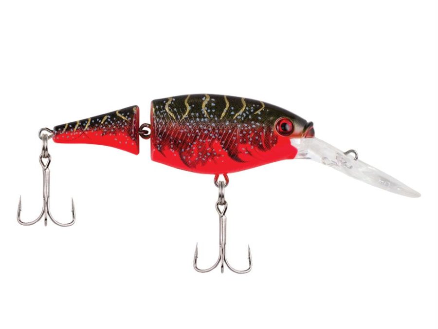 Flicker Shad Jointed Hard Bait – 2 3-4″ Bait Length, 1-3 oz, 7′-9′ Depth, Red Tiger, Package of 1