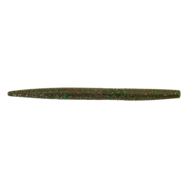 PowerBait MaxScent The General Soft Bait – 6″ Length, Green Pumpkin Party, Package of 5