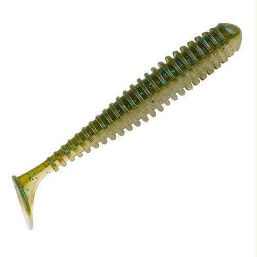 PowerBait Power Swimmer Soft Bait – 3.80″ Length, Brass Magic, Package of 6