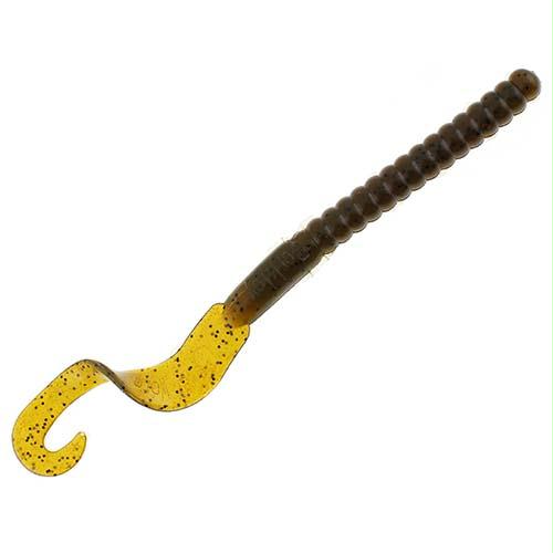 PowerBait Power Worm Soft Bait – 8 1-2″ Bait Length, Green Pumpkin, Package of 9