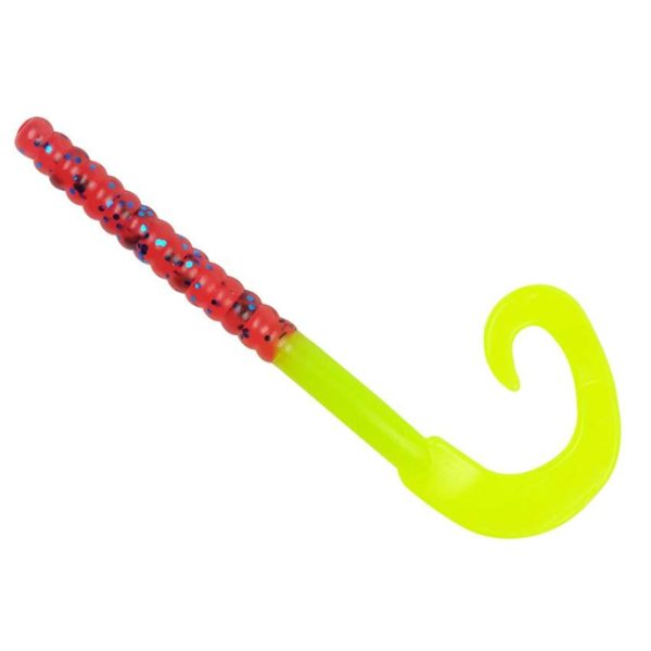 PowerBait Power Worm Soft Bait - 8 1-2" Bait Length, Plum-Chartreuse, Package of 9 PowerBait Power Worm Soft Bait – 8 1-2″ Bait Length, Plum-Chartreuse, Package of 9