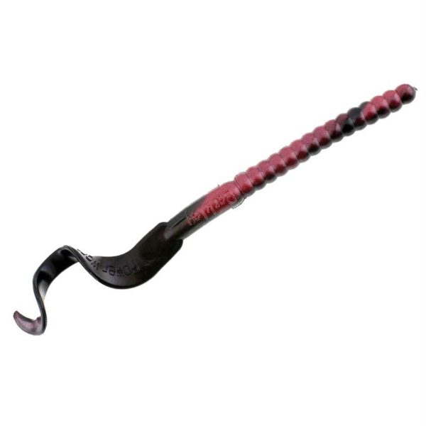 PowerBait Power Worm Soft Bait – 8 1-2″ Bait Length, Red Shad, Package of 9