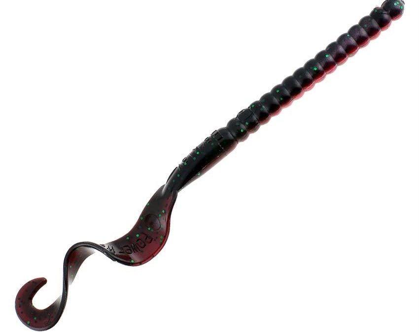 PowerBait Power Worm Soft Bait – 8 1-2″ Bait Length, Red Shad Green Glitter, Package of 9