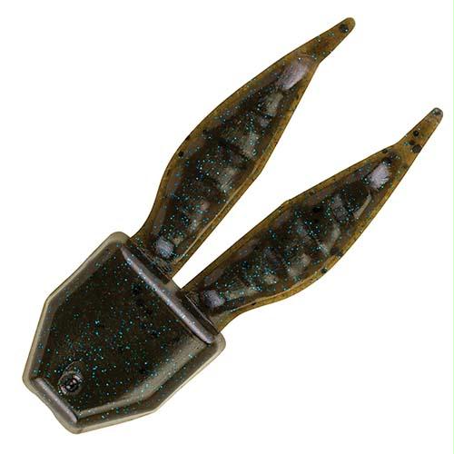 PowerBait Power Chunk Soft Bait – 3 1-4″ Length, Green Pumpkin Blue, Package of 6