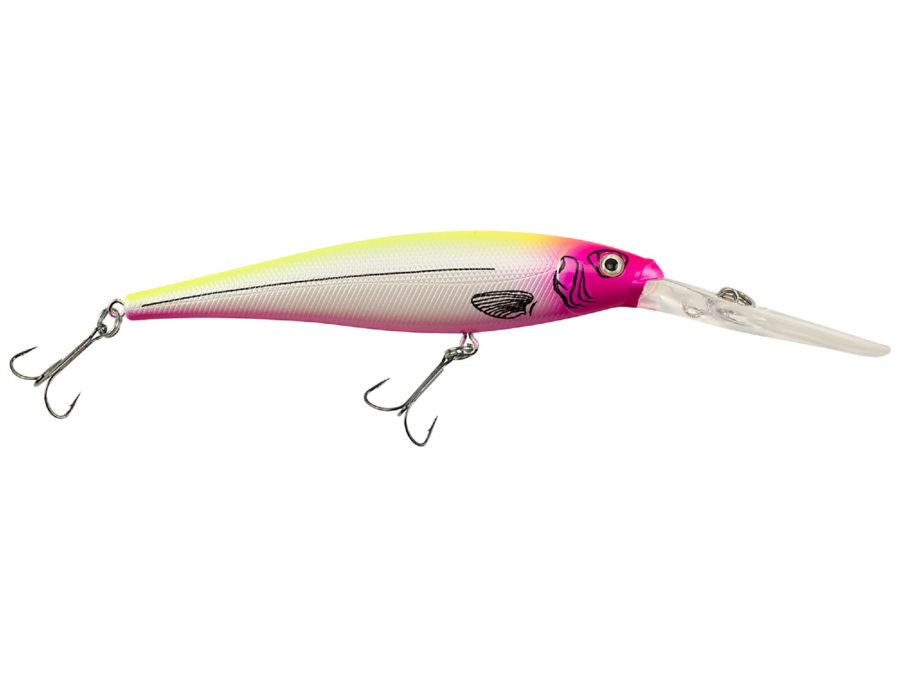 Flicker Minnow Hard Bait – 4 1-2″ Length ,2 Hooks,  Pink Lemonade, Per 1
